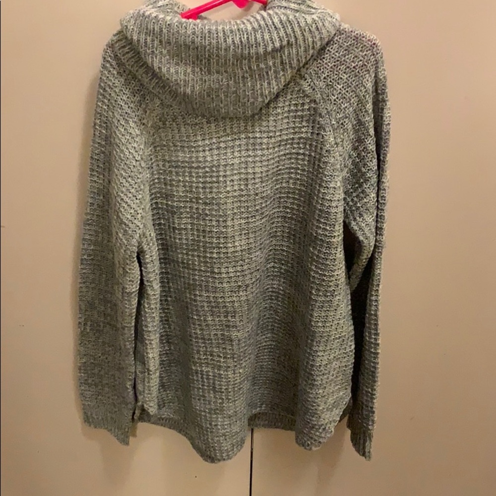 Waffle knit turtle neck sweater